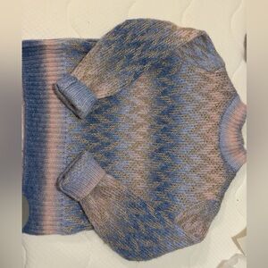 Blue and Pink Chevron Sweater
